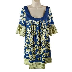 Max and Cleo Blue and Yellow Floral Dress